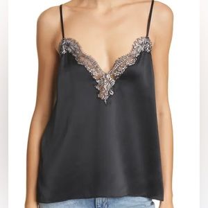 NWT Cami NYC Gianna Black Silver Lace Metallic Camisole